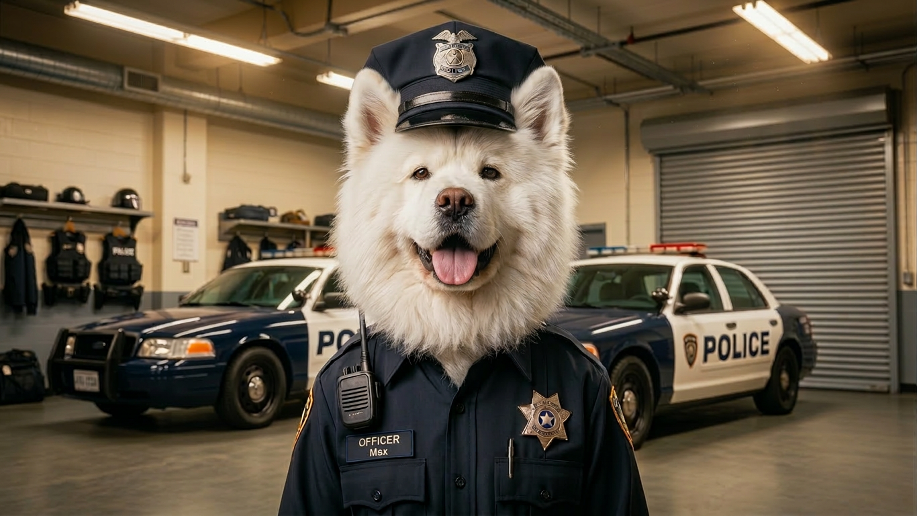FluffyFriends Police Officer pet portrait theme
